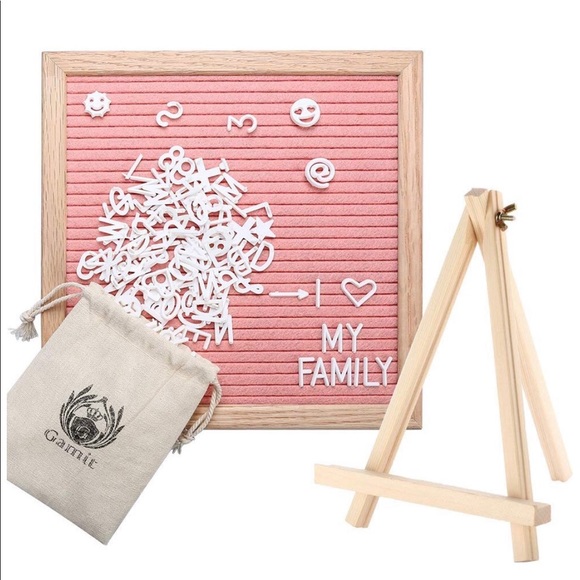 Pink Felt Wooden Letter Board - Picture 1 of 8